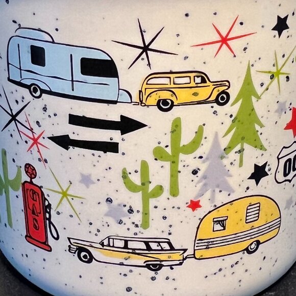 CAMP CASUAL Wanderlust Camping Style Mug w/ Retro Camping Road Trip Scenes - Picture 4 of 10